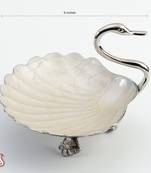 Handcrafted Silver Plated Brass Swan Bowl With Enamel Work