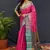 Pink green jaccaurd work kanjivaram silk saree with blouse