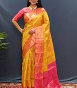 Gold jaccaurd work kanjivaram silk saree with blouse