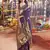 Dark Violet Colour Handloom Silk Blend Zari Woven Saree With Blouse