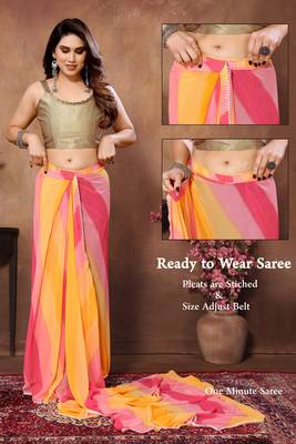 Vedant Vastram Women'S Georgette Printed Ready To Wear Saree  4