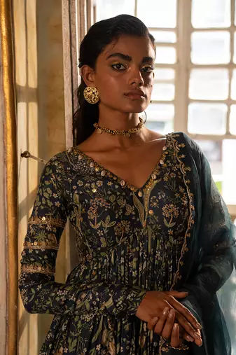Mayra wild flower anarkali set