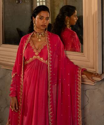 Hina pink anarkali set 3