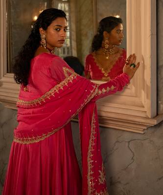 Hina pink anarkali set 5