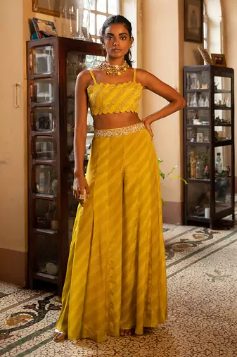 Yami yellow jacket pant set