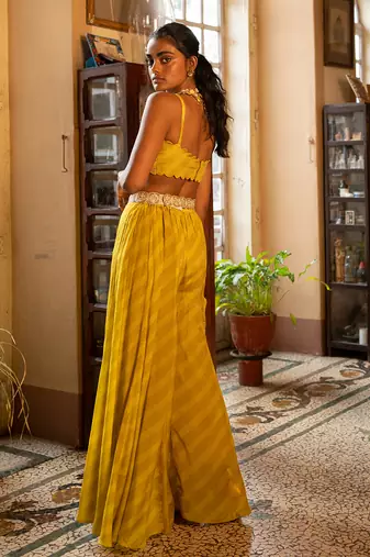 Yami yellow jacket pant set