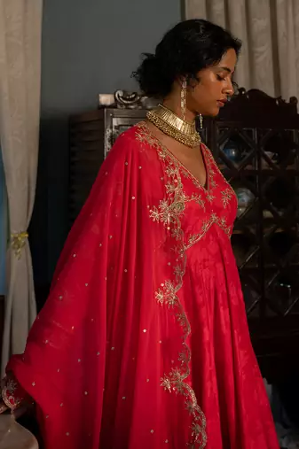 Aura embroidered anarkali set