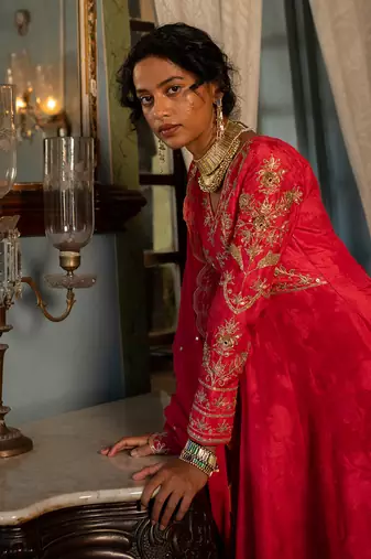 Aura embroidered anarkali set