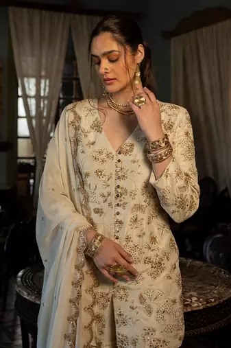Amara jacquard sharara set