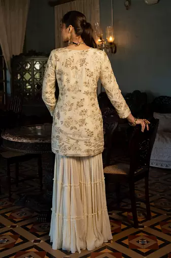 Amara jacquard sharara set