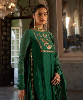 Ahiliya emerald green kurta set 2