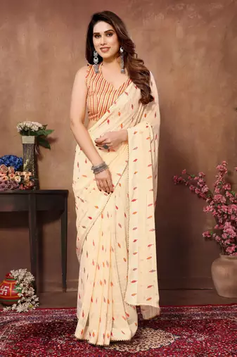Vedant Vastram Women'S Georgette Printed Ready To Wear Saree 
