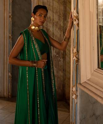 Ananya Green Jacket Set 2