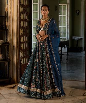 Kawaish Navy Blue Lehenga Set 1