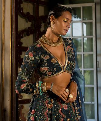Kawaish Navy Blue Lehenga Set 2