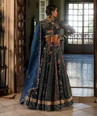 Kawaish Navy Blue Lehenga Set 4