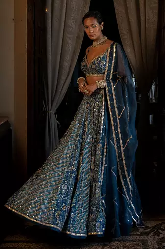 Eila Blue Lehenga Set