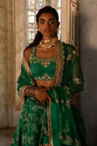Adira Green Lehenga Set
