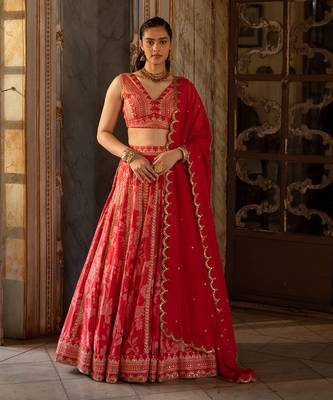Eyana Red Lehenga Set 1