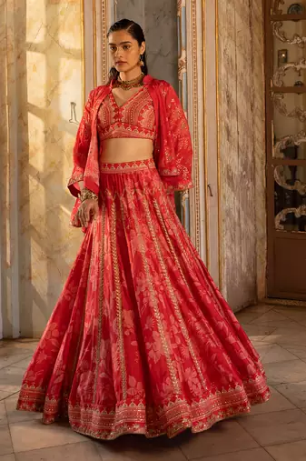 Eyana Red Lehenga Set