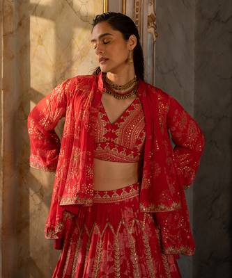 Eyana Red Lehenga Set 4