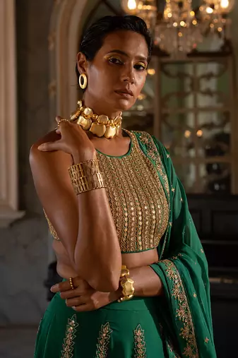 Zariya Green Lehenga Set