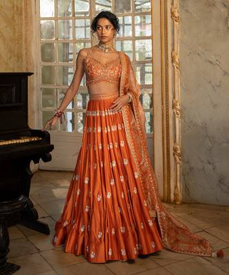 Ahana Orange Lehenga Set 1