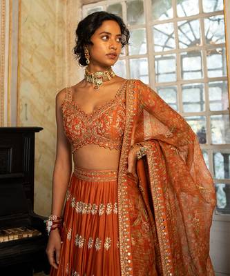 Ahana Orange Lehenga Set 2