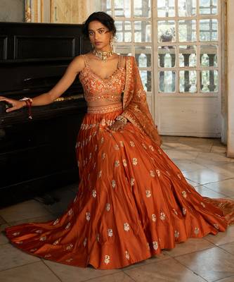 Ahana Orange Lehenga Set 3