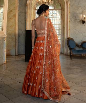 Ahana Orange Lehenga Set 4