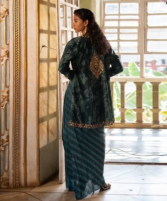 Zoha Teal Jacket Set 2