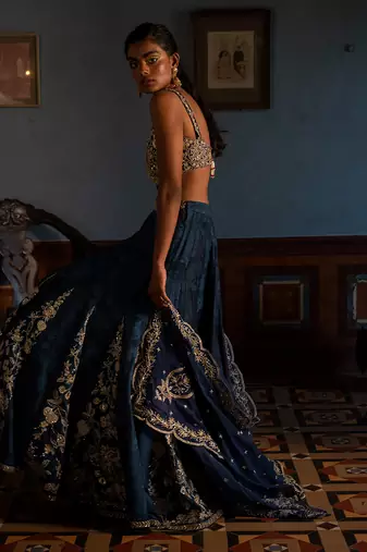 Amelia Blue Kali Lehenga Set
