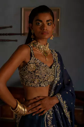 Amelia Blue Kali Lehenga Set