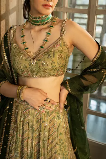 Polvina Green Lehenga Set