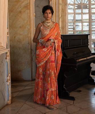 Inaara Floral Sharara Saree Set 1