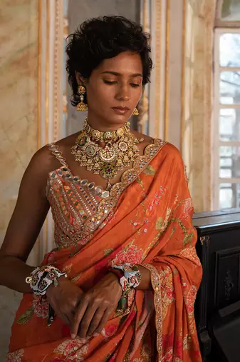 Inaara Floral Sharara Saree Set