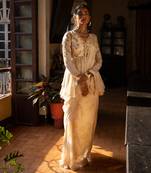 Varra Ivory Peplum Saree Set