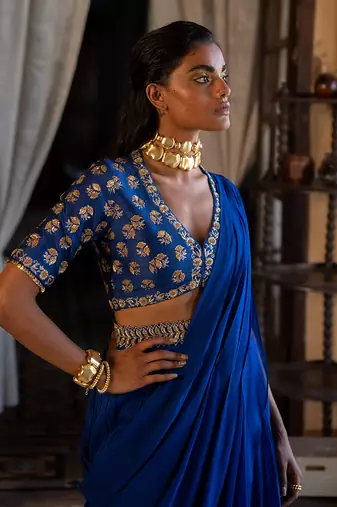 Tatva Embroidered Saree Set