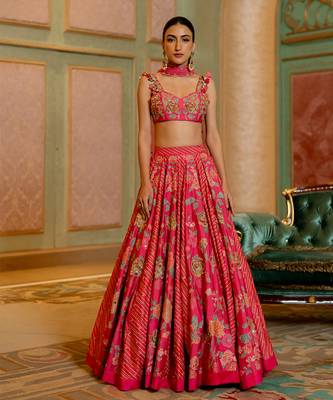 Blooming Floral Printed Lehenga Set. 1