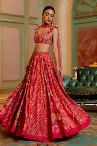 Blooming Floral Printed Lehenga Set.