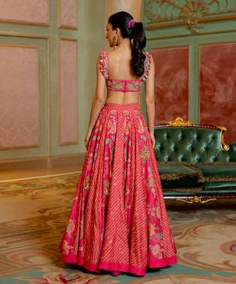 Blooming Floral Printed Lehenga Set. 4