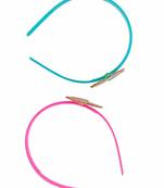  Cute Plastic Doll Anime Pink& Blue Hairband Set of 2