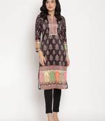 Black color digital print velvet kurta