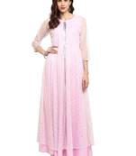 Light pink double layered indo western kurta dress