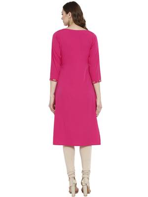Pink printed straight kurta 3