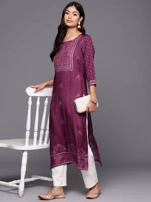 Ahalyaa women floral printed gotta patti kurta 1
