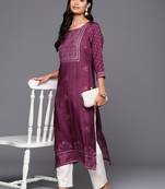 Ahalyaa women floral printed gotta patti kurta