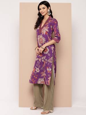 Ahalyaa women floral printed crepe kurta 2