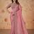 Pink banarasi crush silk embroidered saree with unstitched blouse piece