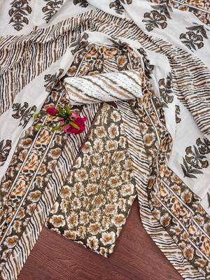 Women's multi designer print pc cotton dress material 1